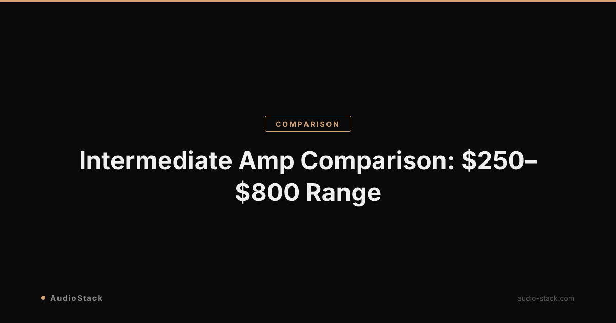 Intermediate Amp Comparison: $250–$800 Range